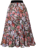GRACE KARIN Pleated Midi Skirt for Women Chiffon A-Line Outfits