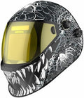 Welding Helmet Auto Darkening True Color Large Viewing, Welding Hood Solar/Rechargeable Battery Powered, Wide Shade 4/5-13 with 4 Arc Sensor, Optical Clarity Welding Mask for TIG MIG ARC Grind