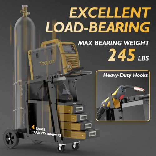 TOOLIOM Welding Cart with 4 Drawers, 245 lb Capacity