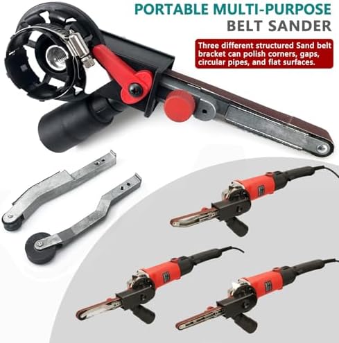 Belt Sander - 1080W 6-Speed Variable Speed Detail Band File Belt Sander,1/2 x 18" Finger Belt Sander for Grinding and Polishing Wood, Paint, Metal Rust Move,welding Spot and DIY.