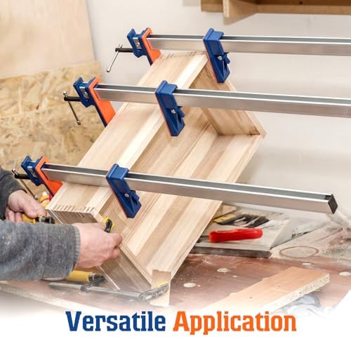 4 Pack 24 Inch Parallel Clamps for Woodworking, DIY, Furniture Assembly and Craft Projects, Lightweight Heavy Duty F-Clamps for Precision Clamping, 25.79 x 5.31 x 1.57 Inches
