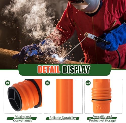 Tandefio 4 Pcs Welding Rod Storage Tube 40 Inch Tig Rod Holder, Orange