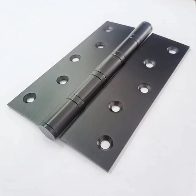 2 Pcs 5" Stainless Steel Ball Bearing Door Hinges with Square Corner for Heavy Duty Wood Door,1/8 Inch Thickness Matte Black