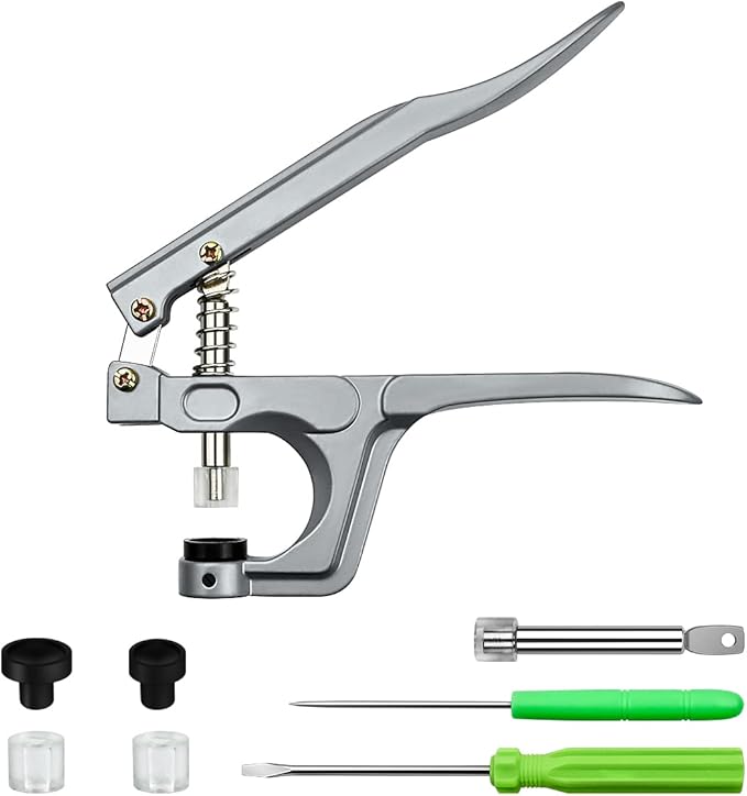 Snap Pliers for Crafts Clothing, Hand-held Pliers Tool for Snaps Buttons, No-Sew Button Snap Fastener Press Attacher Punch for T3 T5 T8 Snaps
