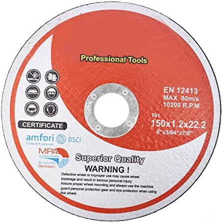 findmall 100 Pack 6" x.045 x7/8" Cut-Off Wheel - Metal and Stainless Steel Cutting Discs, Fir for Cutting Steel, Iron, Plastic, Stainless Steel, Etc