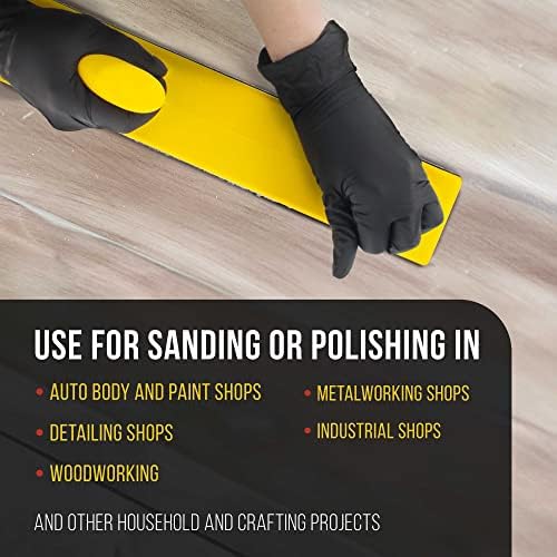 Dura-Gold Pro Series Firm & Flex Longboard Hand Sanding Block, Hook & Loop Backing & PSA Adapter Pad with 80 & 180 Grit Gold PSA Longboard Sandpaper