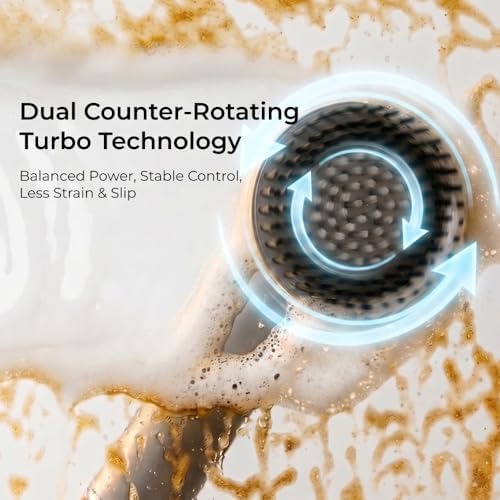 Cordless Electric Spin Scrubber, IPX8 Waterproof, 7 Brush Heads