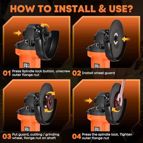 Angle Grinder 4-1/2" 850W Electric Metal Power Grinder Tool Kit