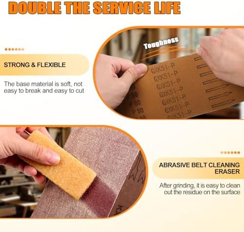 POLIWELL 4x36 Inch Sanding Belts 31Pack Sanding Discs Heavy-Duty