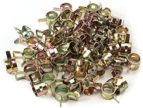 Fielect 50pcs 11/32" / 9mm Spring Band Type Action Hose Pipe Clamp Low Pressure Air Clip Clamp Fasteners Assortment Kit for Plumbing, Automotive and Mechanical