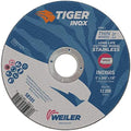 Weiler 58101 5 Inch Cutting Wheel, Tiger Inox Stainless Steel Contaminant-free High Performance Cutting, .045" INOX60S Type 1 7/8" Arbor, Pack of 25