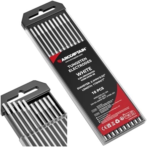 ARCCAPTAIN TIG Welding Tungsten Electrode 10-Pack 3/32"x 7" White