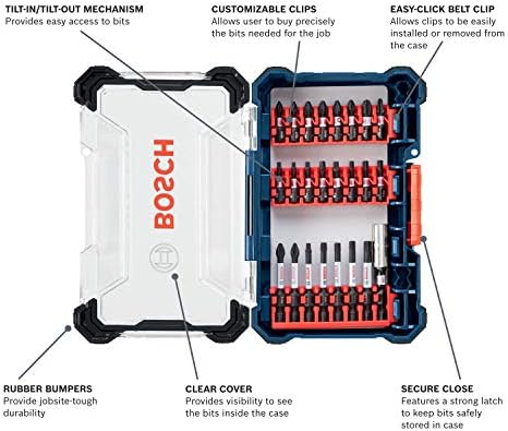 BOSCH 12V Max Cordless Drill/Driver and Impact Driver Combo Kit with Assorted Impact Tough Screwdriving Custom Case System Set