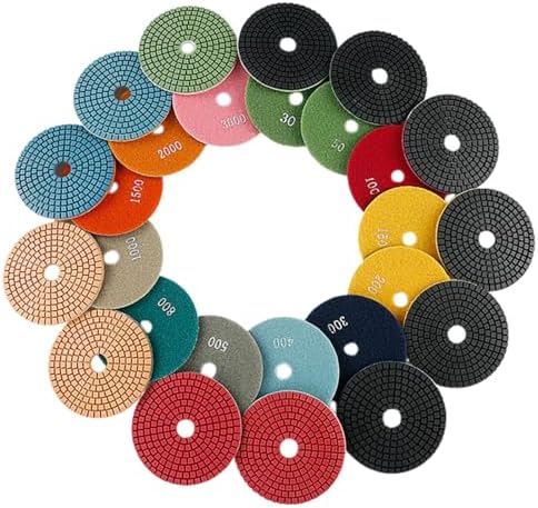 Diamond Polishing Pad, 3 inch 80 mm 2000 Grit Sanding Discs for Grinder & Polisher, Hook and Loop Backing Pad for Grinding Buffing Granite Marble Concrete Stone (1 Piece)