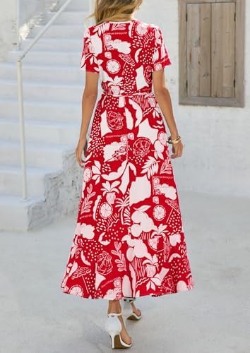PRETTYGARDEN Women's Boho Floral Summer Maxi Dresses