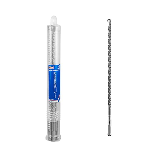 SALI SDS Plus Rotary Hammer Drill Bit 10Pcs - 3/8" x 12" Concrete Drill Bit Kit - Cross-Type Double Thread Carbide Material - Suitable for Concrete, Brick, Cement Walls, Stone