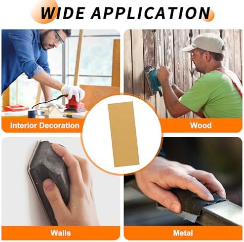 1 Pcs 180 Grit Sandpaper 3.6 x 9 Inch Sand Paper Alumina Gold
