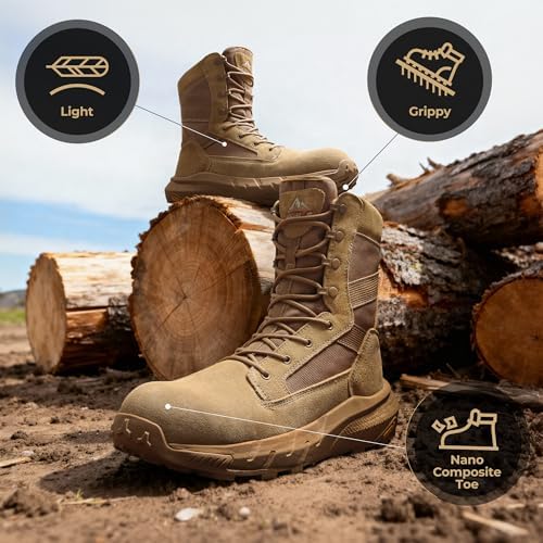 NORTIV 8 Men's Composite Toe Work Boots Side Zipper
