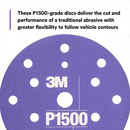 AMAPR 3M Hookit Flexible Abrasive Disc 34409, 6 in, 1500+ Grade, 25 Pack