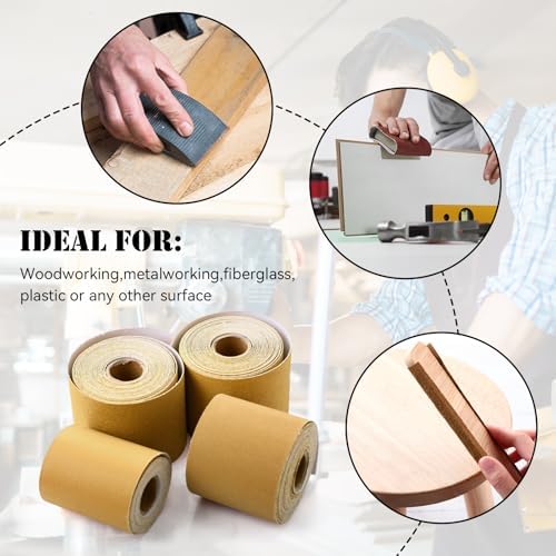 18 Rolls 90 Yards 40, 60, 80, 120, 180, 220, 320, 400, 600 Grit Psa Continuous Sandpaper Roll 2-3/4" Wide Longboard Sandpaper Self-Adhesive Sand Paper Automotive Woodworking Hand Sanding Block