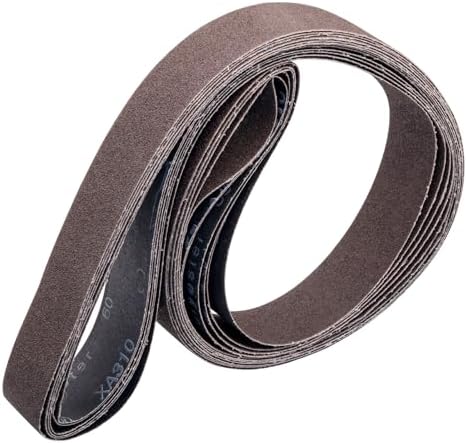 2 x 72 Inch Sanding Belts, 60 Grit,6 Pack