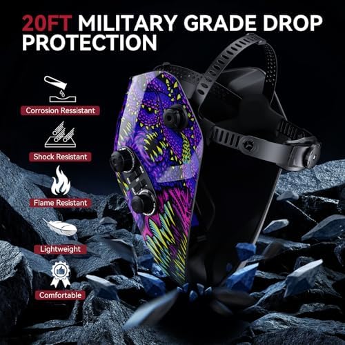 ARCCAPTAIN Auto Darkening Welding Helmet, 3.94"X3.66" Large Viewing Screen