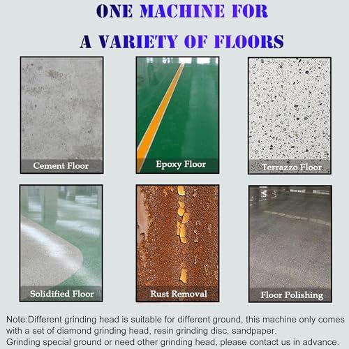 Electric Concrete Floor Grinder Ground Polishing Machine with 20L Vacuum Dust Collector Concrete Surface Grinder 4 Grinding Discs for Old Ground Restoration 220V