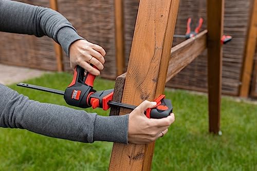 Bessey EZ360 EZ360-30 Single-Handed Clamp with Rotating Handle Clamping Width (Max.): 300 mm Projection Dimensions: 80, Black, Red