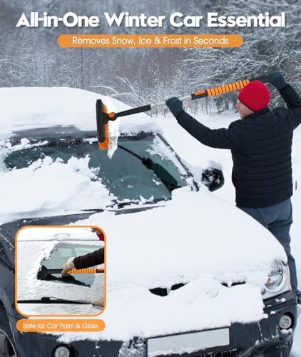 5-in-1 Extendable Car Snow Brush & Ice Scraper