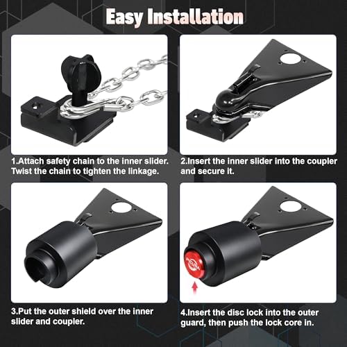 Trailer Lock for 2-5/16 Inch Couplers, Heavy Duty Trailer Hitch Locks