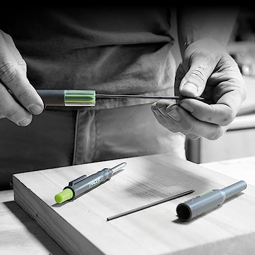 Tracer Mechanical Carpenter Pencils Set with Replacement Lead (6 Pack) - Construction Pencil with Site Holster - All In One Marking Kit for Carpenter Tools Contractor Pencils - AMK1