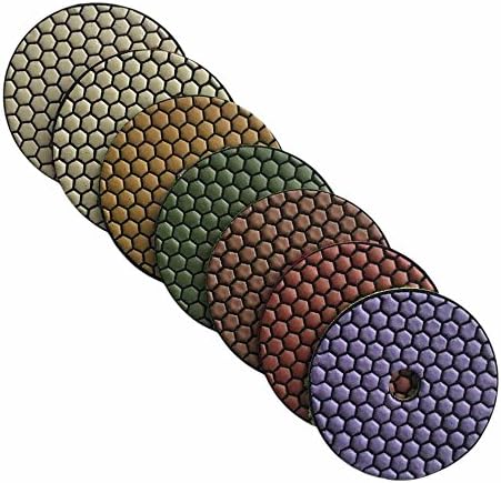 4" Dry Stone Polishing Pads Set, 50-3000 Grit