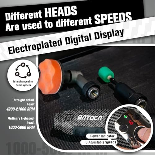 BATOCA S6 Mini Cordless Polisher 2 Heads for Car/Motorcycles Detailing Kit