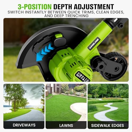 Cordless Lawn Edger, 20V Battery Powered Edger for Lawns Sidewalk