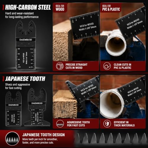 55PCS Oscillating Saw Blades, Multitool Blades for Metal Wood