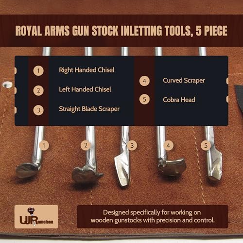UJ Ramelson Royal Arms Gun Stock Inletting Chisel Set, 5 Piece Set
