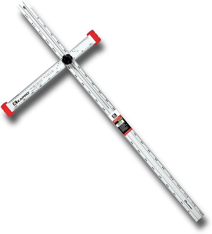 Kapro - 317 Adjustable Drywall T-Square Tool - Aluminum - for Layout and Marking - Features Sliding Head and Dual Directional Printed Scale - 48 Inch
