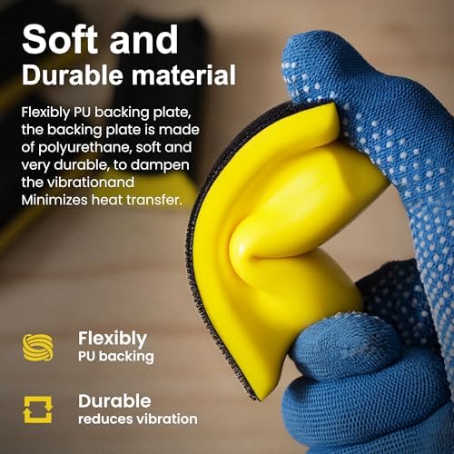 S SATC 16-PCS Hand Sanding Block Set With 40 Sheets Hook And Loop Sandpaper Kit, Interchangeable Assorted Convex & Concave Shapes for Automotive Body, Crafts, Sand Wood Woodworking Furniture