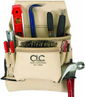CLC Custom Leathercraft 178234 Carpenter's Nail and Tool Bag Reversed Top Grain, 8-Pocket , White