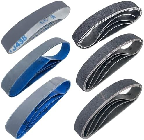 1x18 Silicon Carbide Sharpening Belts, 80 240 400 600 800 1000 Grit, 24 PCS
