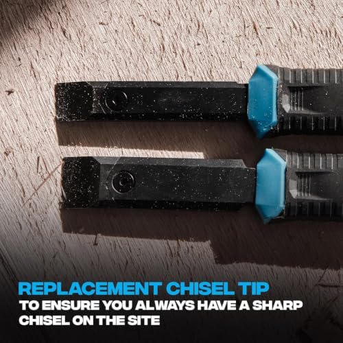 OX Pro 1" Replaceable Tip Wood Chisel with Sheath - Full Tang, Extra Tips
