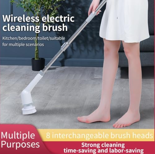 Household Cordless Spin Scrubber Kitchen Hair Brushes Bathroom Broom Toilet Mops Electric Multipurpose Cleaning Brush