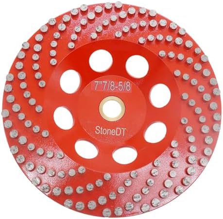 7” Concrete Grinding Wheel, Diamond Grinding Cup Wheel for Marble Granite, Angle Grinder Cup Wheel Fits 7/8-5/8 Inch Arbor, 16/20 Coarse Grit, Dot Segment