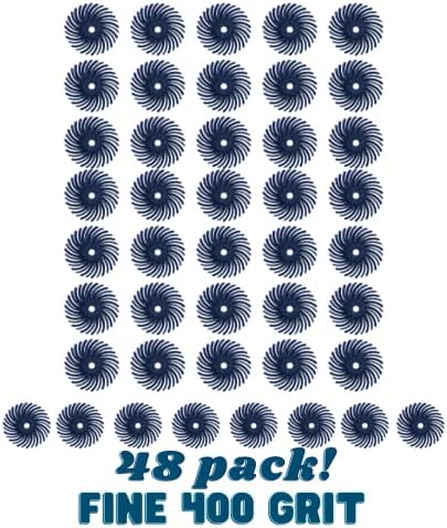 Dedeco Sunburst Radial Bristle Discs 48-Pack - 5/8" Curved - Blue 400 Grit (Fine) - Aluminum Oxide for Polishing & Finishing