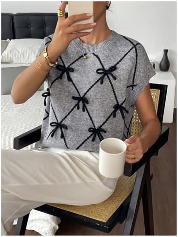 SOLY HUX Women's Short Sleeve Business Casual Sweater