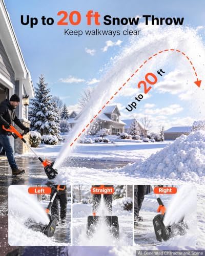 VEVOR Electric Snow Shovel 40V 13.5" Battery-Powered Cordless Snow Blower