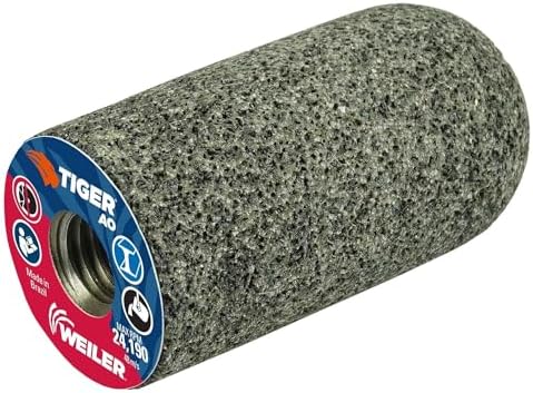 Weiler 68327 Tiger AO Type 18R Round Tip Portable Grinding Plug, A24-R, 1 1/2" X 3" X 5/8-11, (Pack of 12)