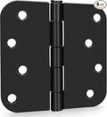 goldenwarm Door Hinges Heavy Duty Iron Door Hinges Interior and Exterior Door Hinge 6Pack Matte Black 4 Inch with 5/8" Radius Corners