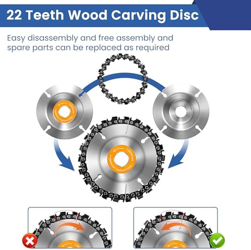 15 Pcs Wood Carving Disc Set, 4 1/2 Inch Grinding Wheels