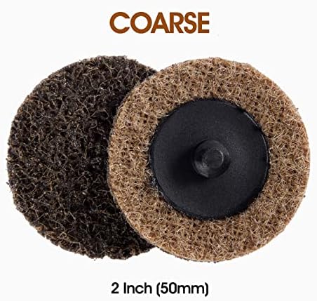 S SATC 25PCS Quick Change Disc, 2 Inch Sanding Discs Surface Conditioning Disc for Die Grinder Surface Prep Strip Grind Polish Burr Finish Rust Paint Removal (Coarse)